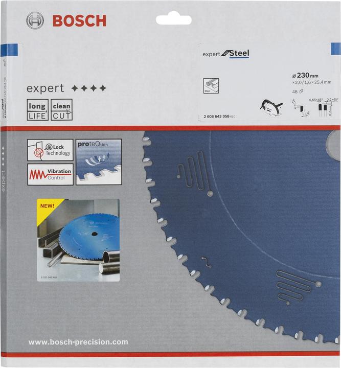 Produktbild Bosch Professional Zubehör Kreissägeblatt Expert for Steel, 230 x 25,4 x 2,0 mm, 48