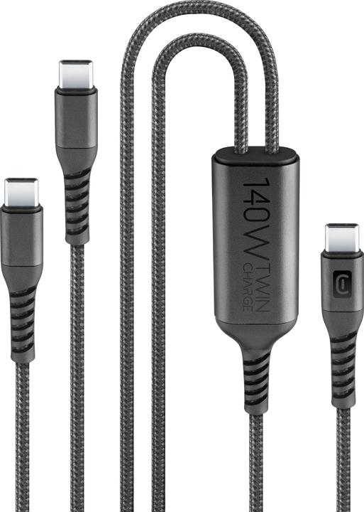 Image du produit Cellularline CELLULAR LINE Twin Charge Cable USB-Kabel (USB C, 1.5 m, 140 W (1.50 m, 140 W)