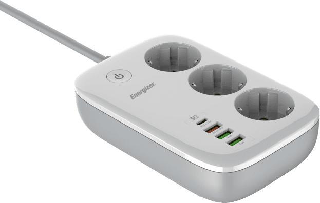 Produktbild Energizer Steckdosenleiste mit WiFi 3 Steckdosen EPB2500W02EU (3 x, USB-A, 2 m)
