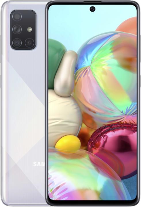 Produktbild Samsung Galaxy A71 EU (128 GB, Prism Crush Silver, 6.70", Dual SIM + SD, 4G)