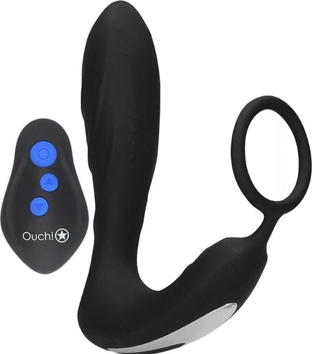 Actual product image Ouch! E-stim Vibrating Butt Plug Cockring