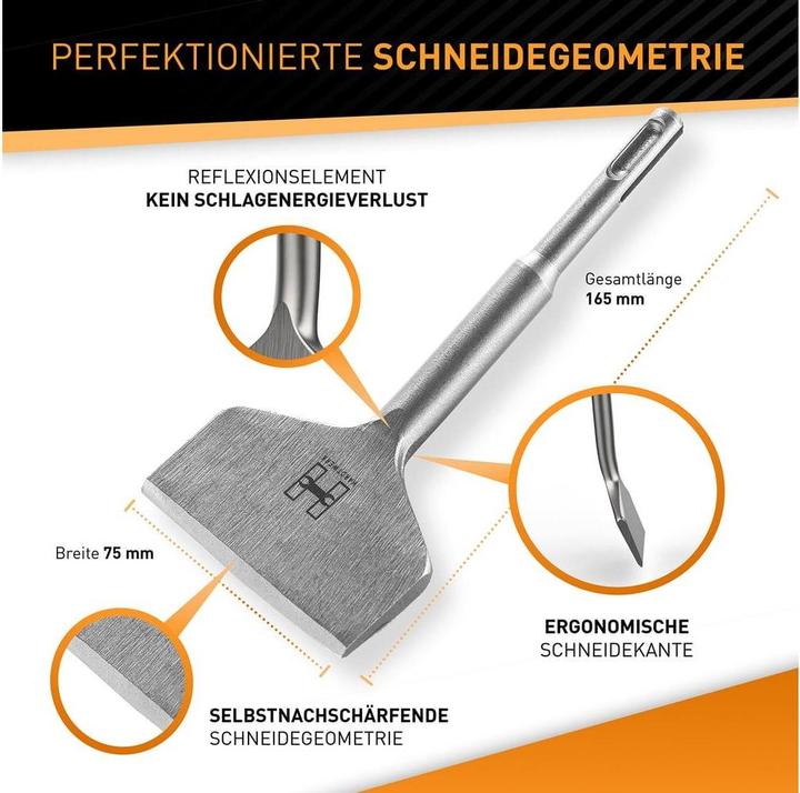 Produktbild Hardtwerk Turbo Fliesenmeissel für Bohrhammer 165 x 75 mm (75 mm)