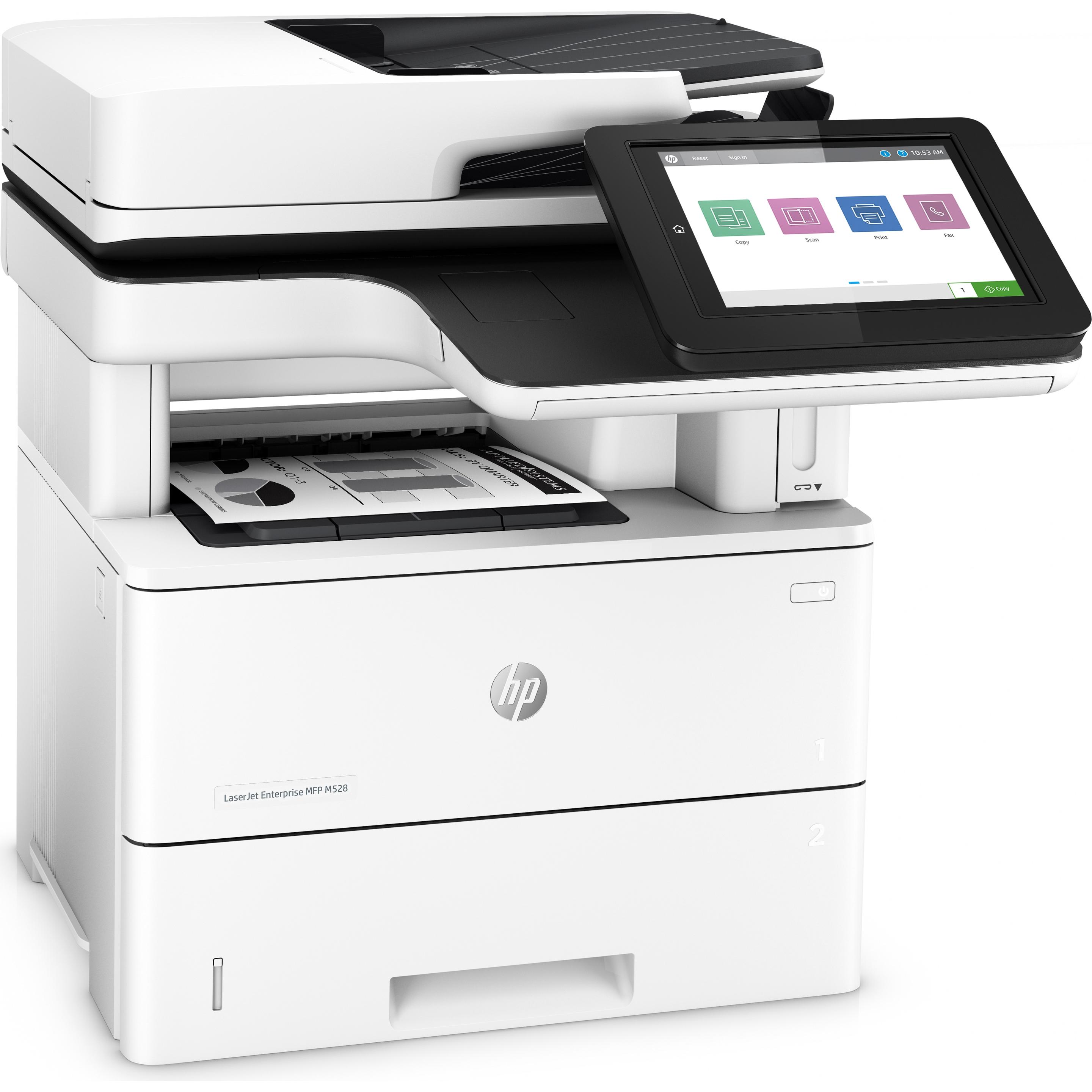 HP M528F (Laser, Schwarz-Weiss), Drucker, Weiss