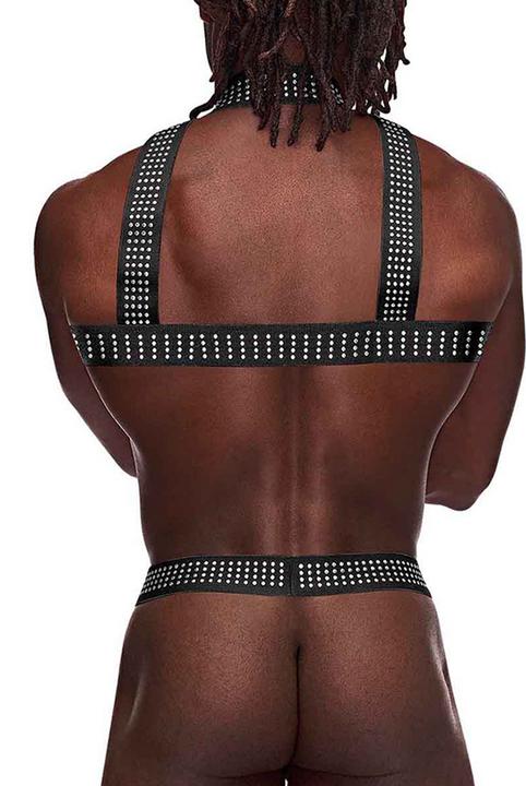 Produktbild Male Power Elastic Studded Harness - Black - OS