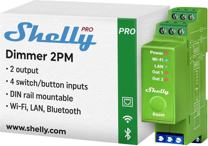 Actual product image Shelly Pro Dimmer 2PM