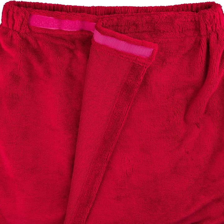 Kilt de sauna 150 * 90cm pour femme, kilt de sauna pour femme Schiesser, kilt de sarong doux et câlin avec velcro et serviette de spa en coton biologique (bleu