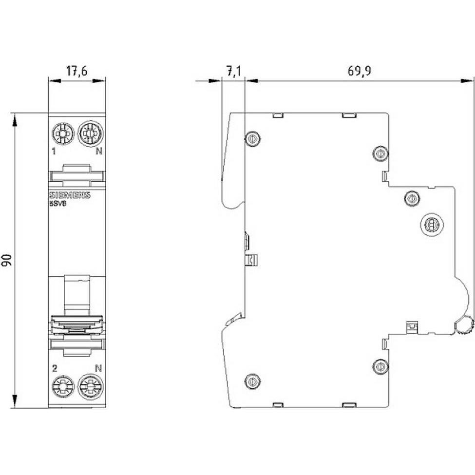 Thumbnail - Siemens 5SV60166MC16 5SV6016-6MC16 Brandschutzschalter 2polig 16 A (5SV60166MC16), Relais