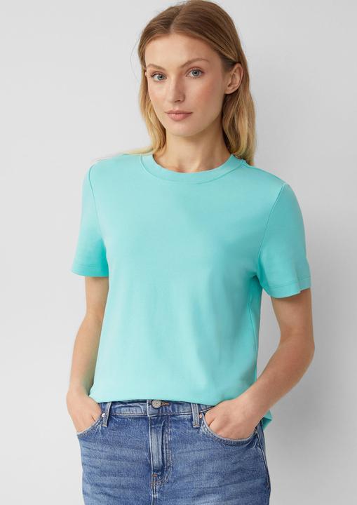 Produktbild S.Oliver T-Shirt Verkürztes T-Shirt aus Interlockjersey (46)