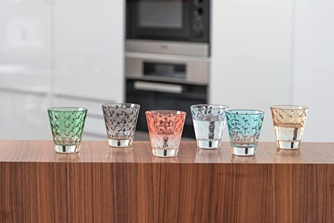 Produktbild Leonardo Trinkglas Optic Pastell 215 ml, 6 Stück, Mehrfarbig (0.22 l, 6 x)