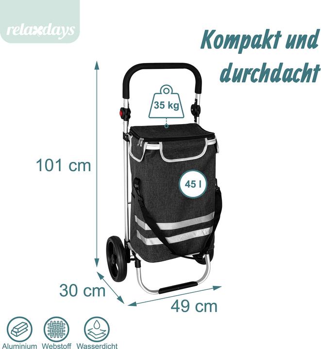 Produktbild Relaxdays Einkaufstrolley