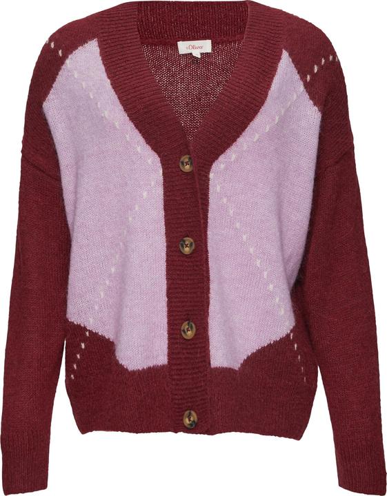 Produktbild S.Oliver Strickjacke Oversized Wollmix-Strickjacke mit Argyle-Muster (36)
