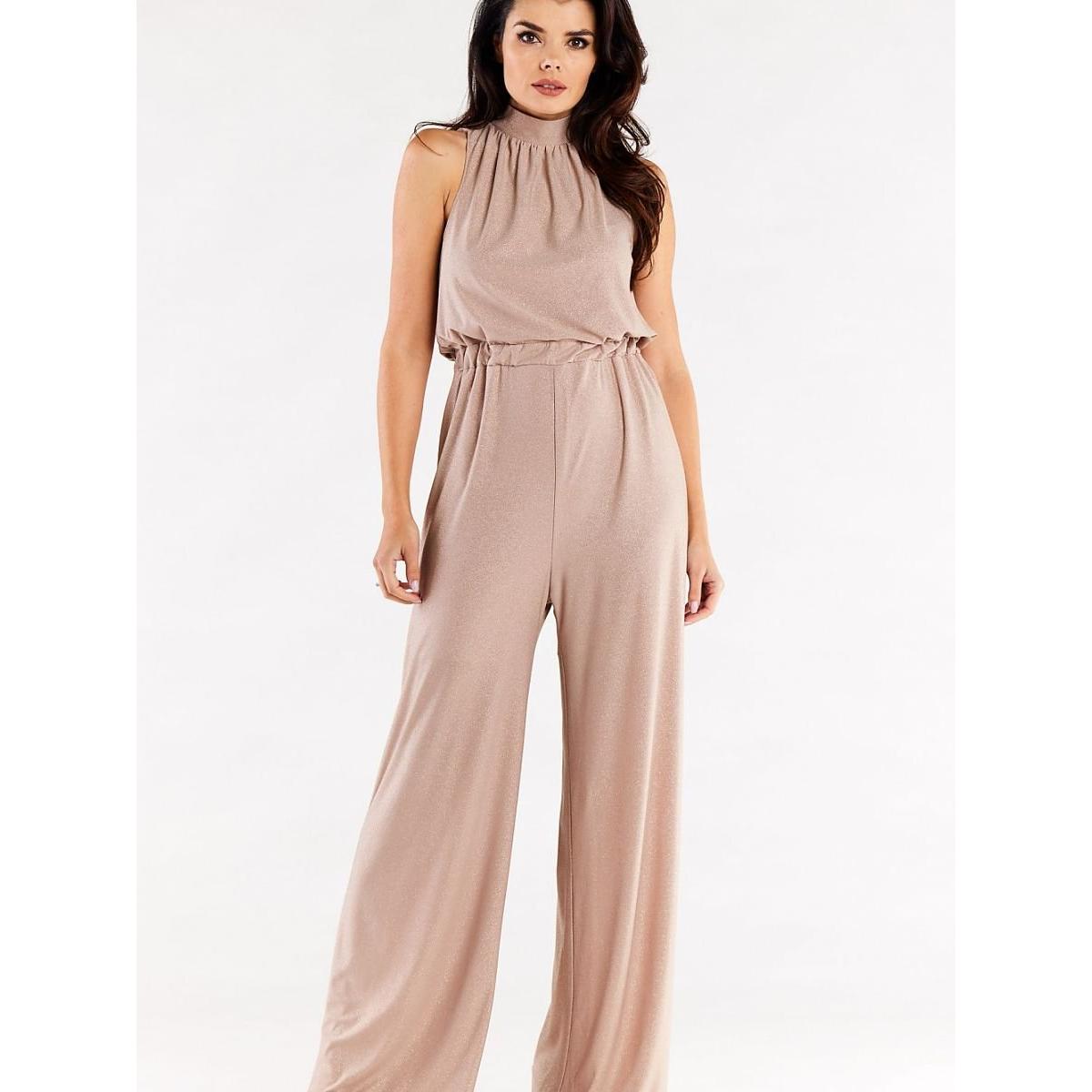 Awama, Damen, Jumpsuit, Overall, Beige, (XL)
