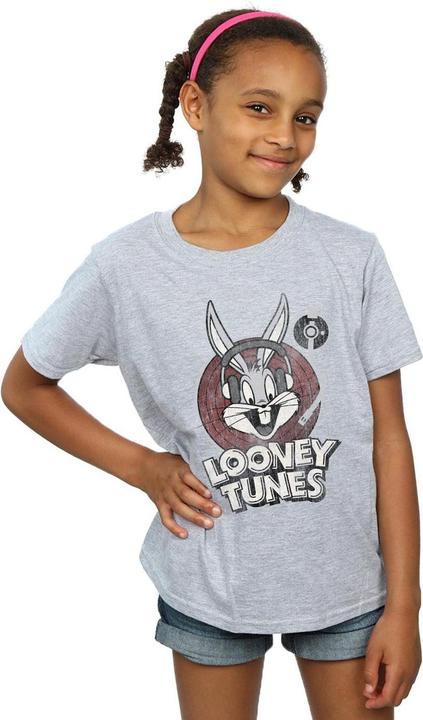 Immagine prodotto Looney Tunes Bugs Bunny Circle Logo Maglietta Ragazze (140, 146)