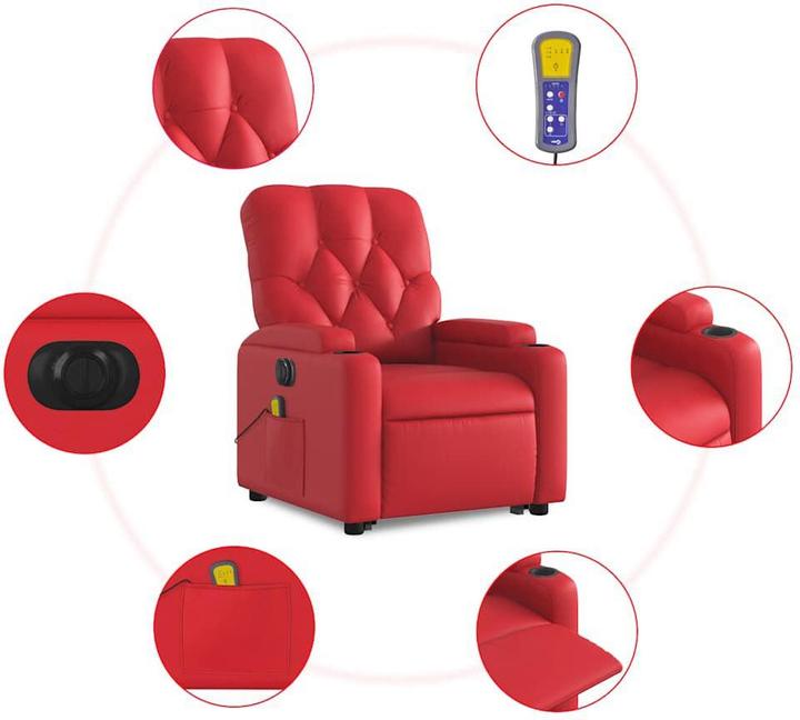 Produktbild vidaXL Massagesessel mit Aufstehhilfe Elektrisch Kunstleder