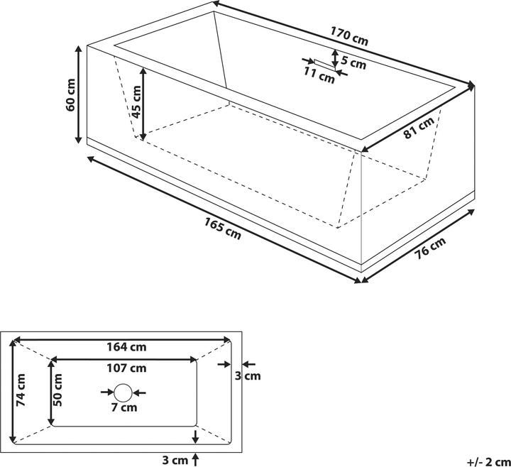 Produktbild Beliani Rios (270 l, 170 cm, 81 cm)