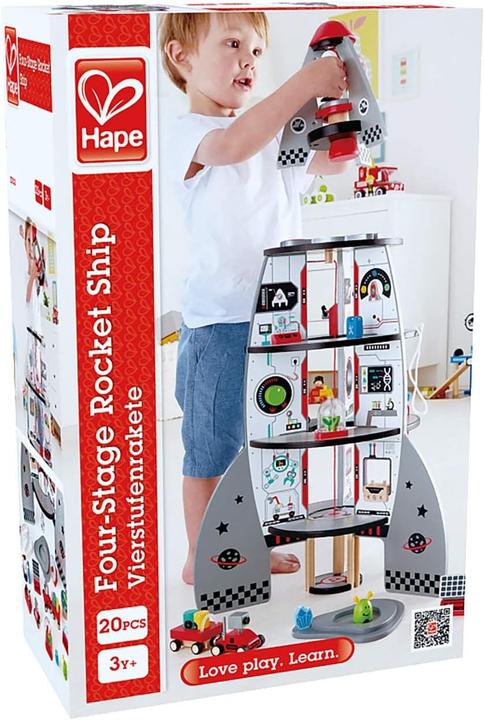 Actual product image Hape four-stage rocket
