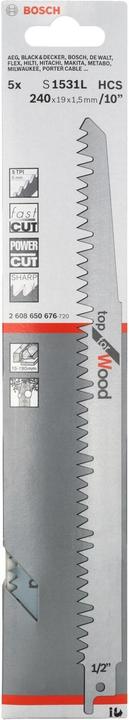 Produktbild Bosch Professional Zubehör Säbelsägeblatt S 1531 L, Top for Wood, 5er-Pack