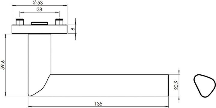 Actual product image Griffwerk Handle sets Tri 134 (Door handle)