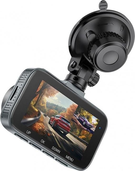 Produktbild Hoco Dash + Rear Camera Driving DV6, 1080P, 3inch LCD, schwarz (Eingebautes Display, Bluetooth, Eingebautes Mikrofon, Full HD)