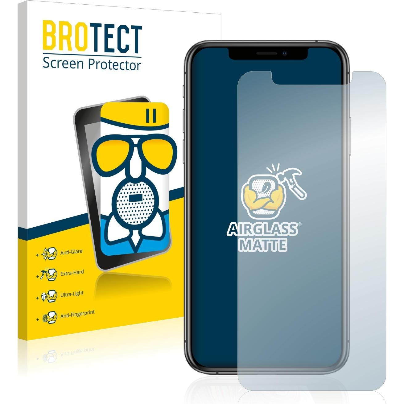 BROTECT AirGlass Panzerglasfolie Matt (1 Stück, Apple iPhone XS), Smartphone Schutzfolie, Grau