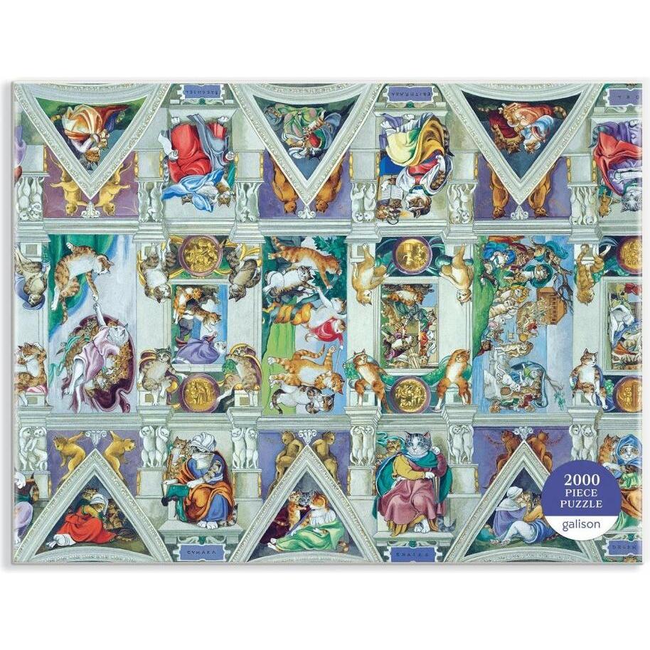 Thumbnail - Abrams & Chronicle 69726 - Sistine Chapel Ceiling Meowsterpiece of Western Art - Puzzle, 2000 Teile (2000 Teile)