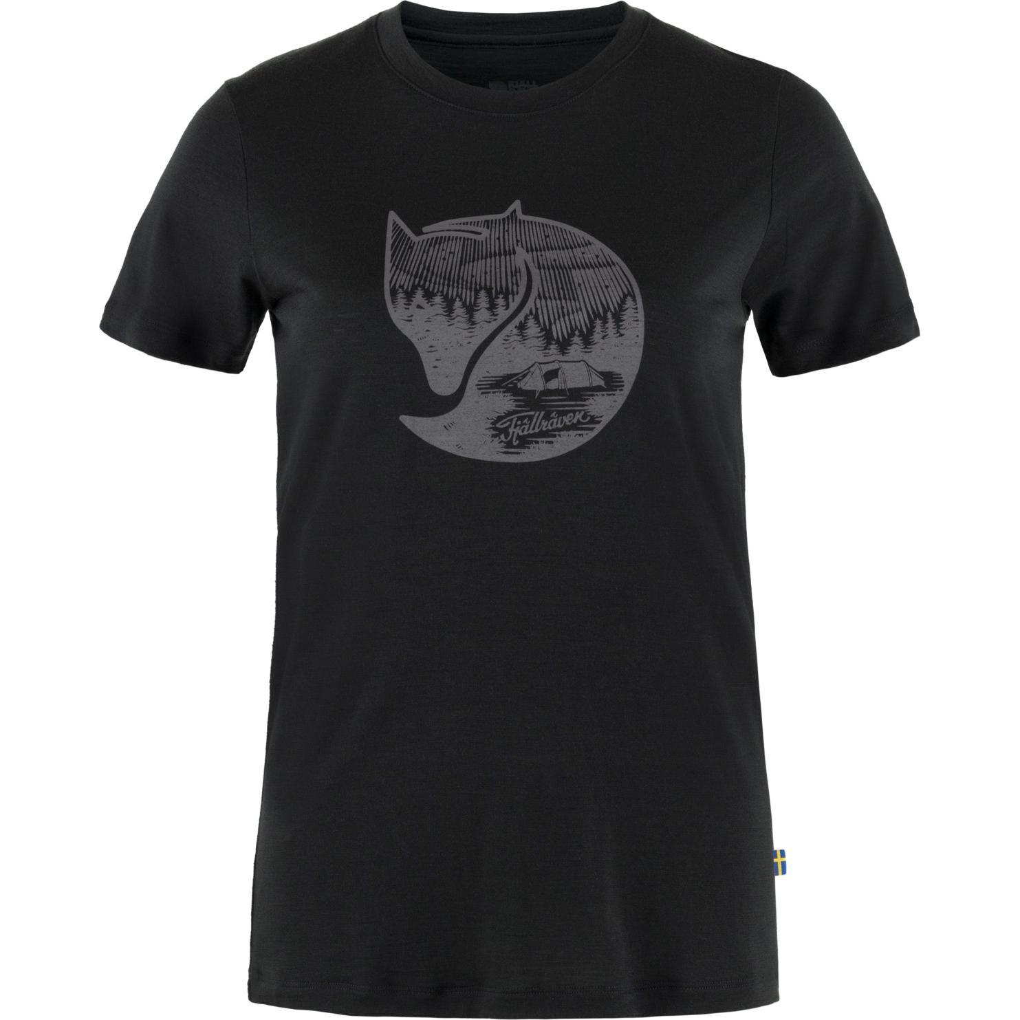 Fjällräven, Damen, Shirt, Women's Abisko Wool Fox S/S, Schwarz, (S)
