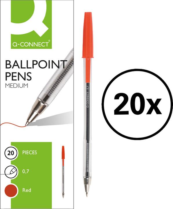 Produktbild Q-Connect Kugelschreiber Proof Pen 0.7 (Rot, 20x)