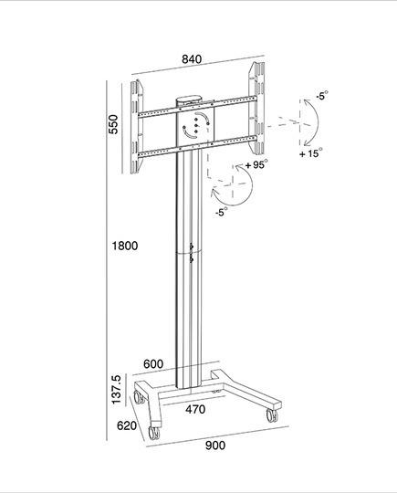 Image du produit Multibrackets Présentoir dans son étui (80 kg, 40" - 63")