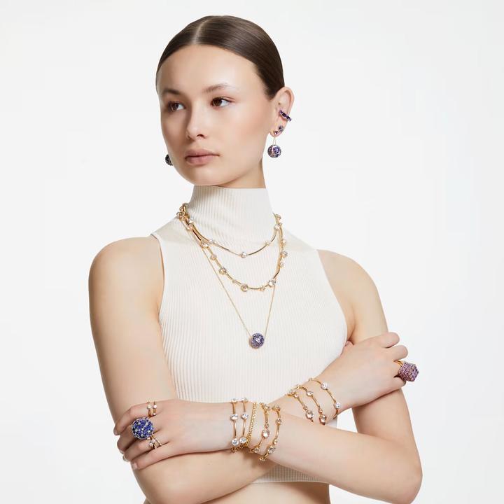 Actual product image Swarovski Curiosa Cocktail Ring Cushion Cut Purple Gold (52)