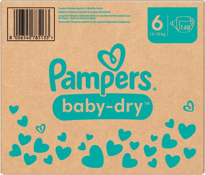 Produktbild Pampers Baby-Dry (Gr. 6, Monatsbox, 148 Stück)
