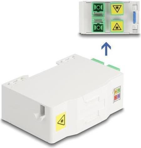 Produktbild Delock LWL Anschlussdose für Hutschiene mit Spleisshalter (Spleissbox)