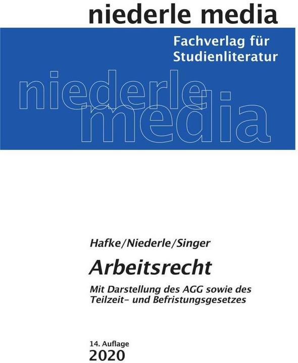 Produktbild Arbeitsrecht (Deutsch, Bianca Hafke, Jan Niederle, Simone Singer, 2022)