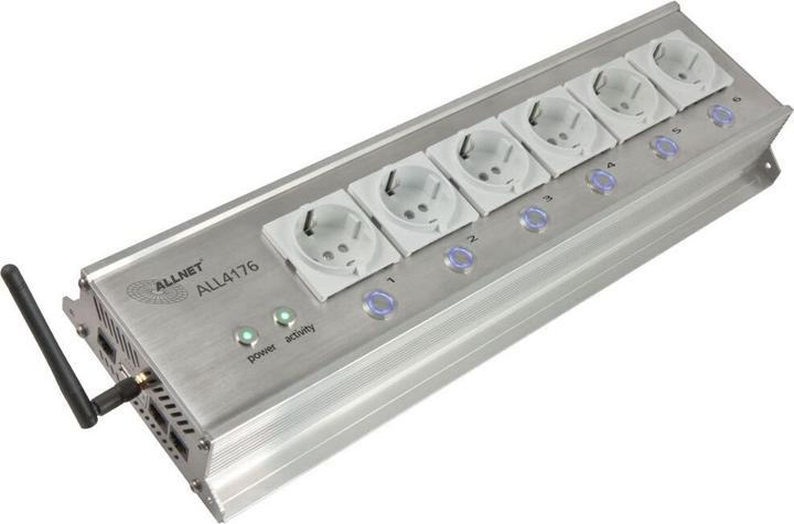 Image du produit Allnet Bloc multiprise de commutation MSR IO 6x avec appareil de mesure pour bureau et montage 19" "ALL (6 x)