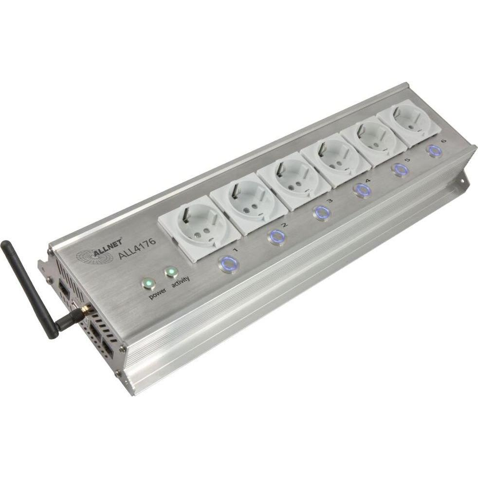 Allnet, Steckdosenleiste, MSR IO Zentrale Schaltsteckdosenleiste 6-fach inkl. Messgerät für Desktop & 19" Montage "ALL (...
