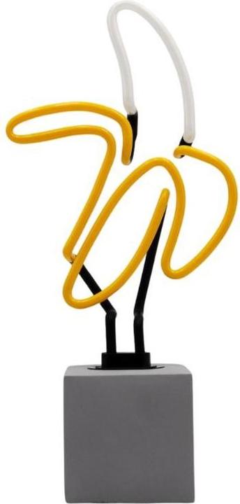 Actual product image Locomocean Glass Neon Table Lamp with Concrete Base - Banana