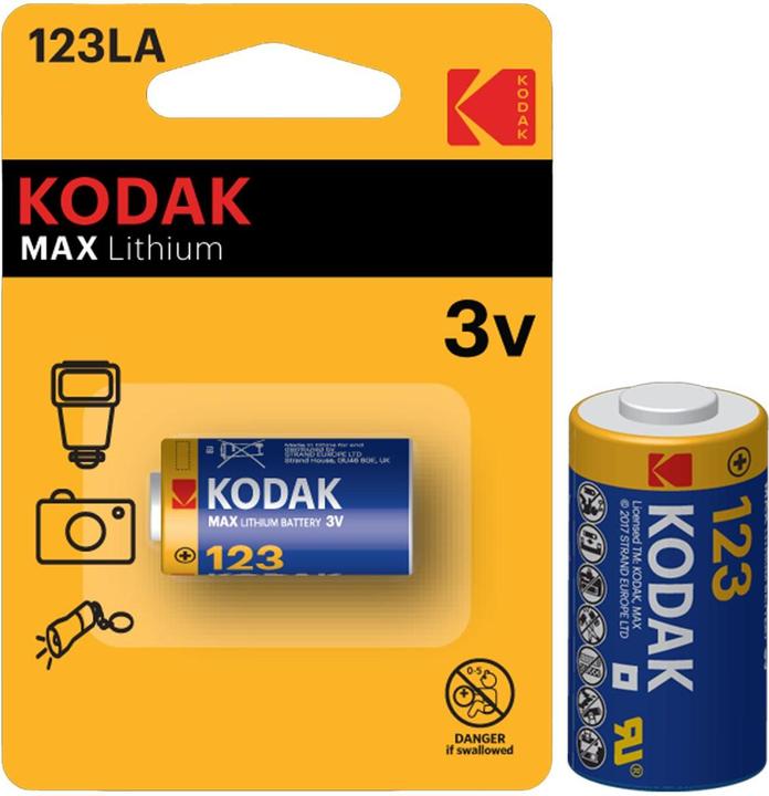 Actual product image Kodak 123LA Max Lithium (Photo) - Batterie (1 pcs., CR123A, RCR123A, 1500 mAh)