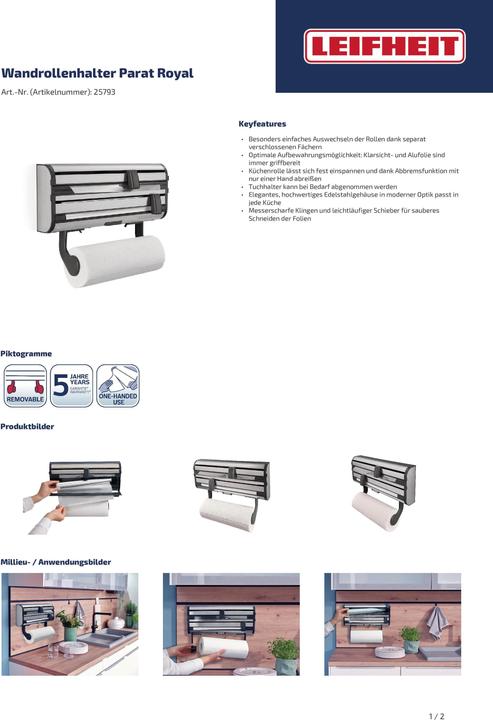 Productafbeelding Leifheit LEI rolhouder Parat Royal