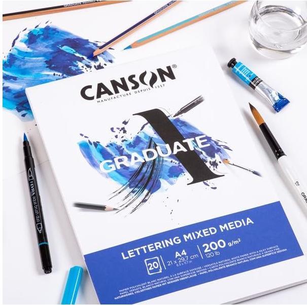 Actual product image Canson Study pad GRADUATE LETTERING MIXED MEDIA, DIN A4 (A4, Plain)