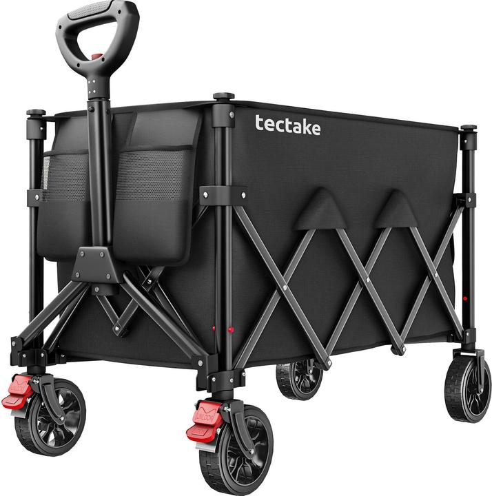 tectake Bollerwagen RollRider faltbar, Teleskopgriff, Profilräder