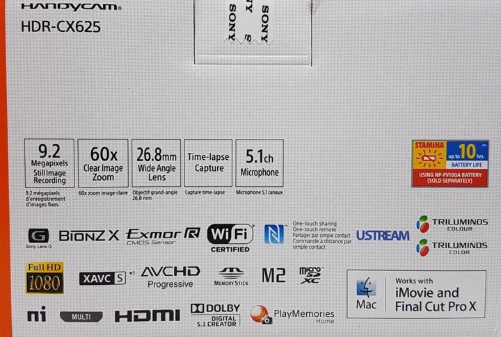 Image du produit Sony Hdr Cx625 (2.29 Mpx, 50p, 30 x)