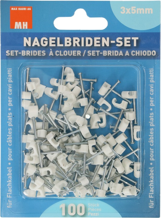 Immagine prodotto Max Hauri Set di morsetti per chiodi per cavo piatto da 3-5 mm