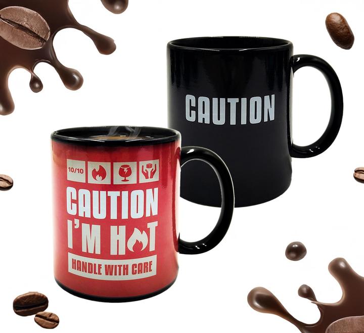 Actual product image Mad Monkey Caution I am Hot" mug - with colour change (300 ml, 1x)