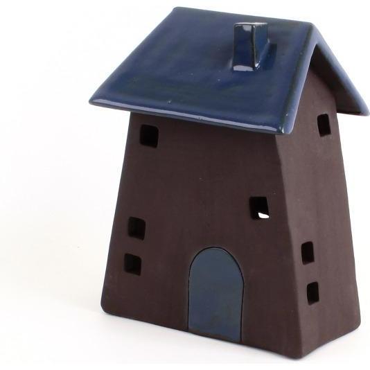 Rozos, Windlicht, Grosses Haus für Teelicht aus schwarzem Ton