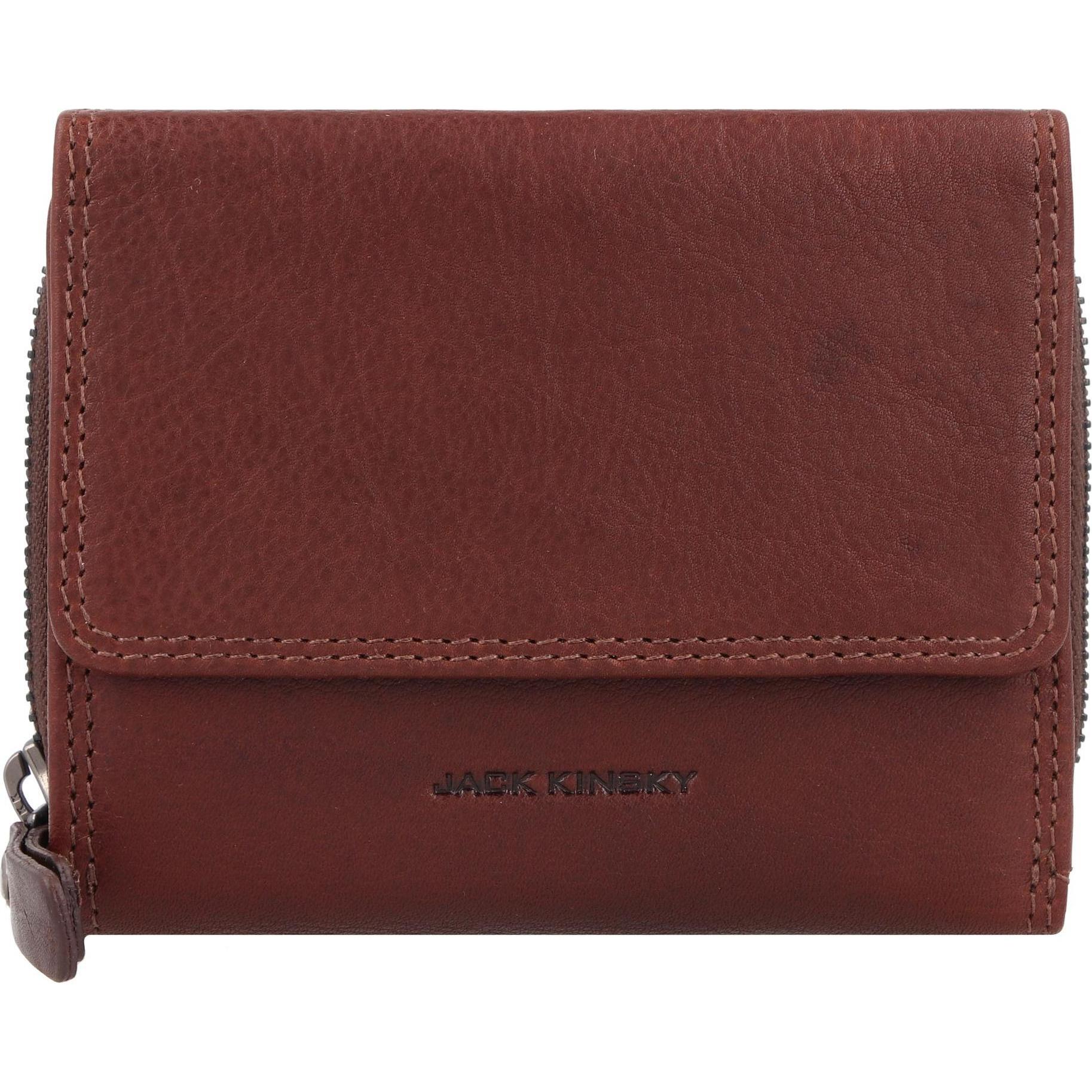 Jack kinsky, Herren, Portemonnaie, Geldbörse RFID Schutz Leder 11 cm, Braun