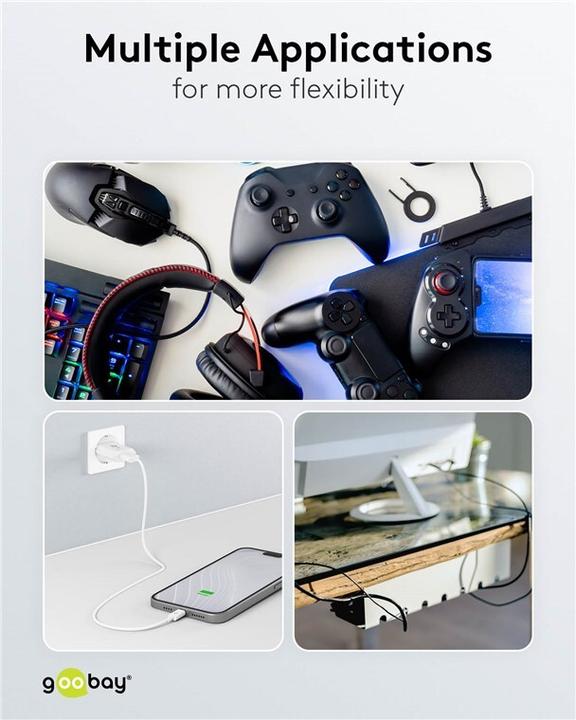 Image du produit Goobay USB 2.0 Verlängerungskabel (0.60 m, USB 2.0)