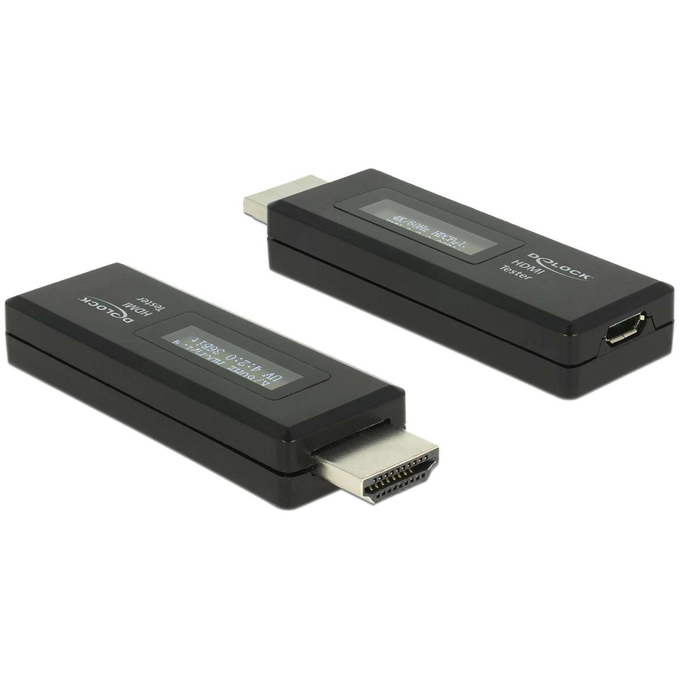 Delock HDMI-A EDID Tester (USB 2.0, 7.05 cm), Data + Video Adapter, Schwarz