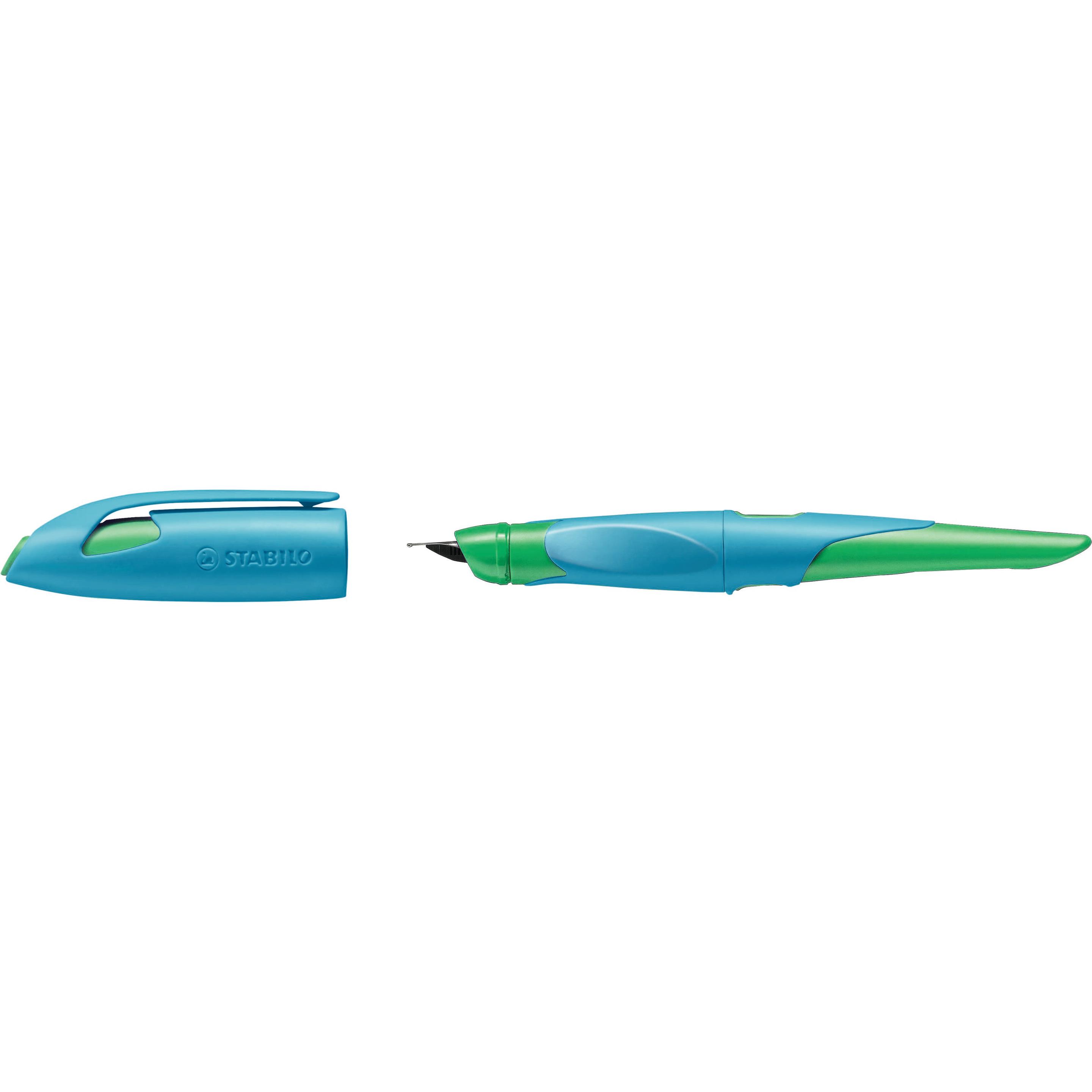 STABILO, Schreibstifte, EASYbirdy ergonomischer Schulfüller für Rechtshänder Standard-Feder (Grün, Blau, 1 x)