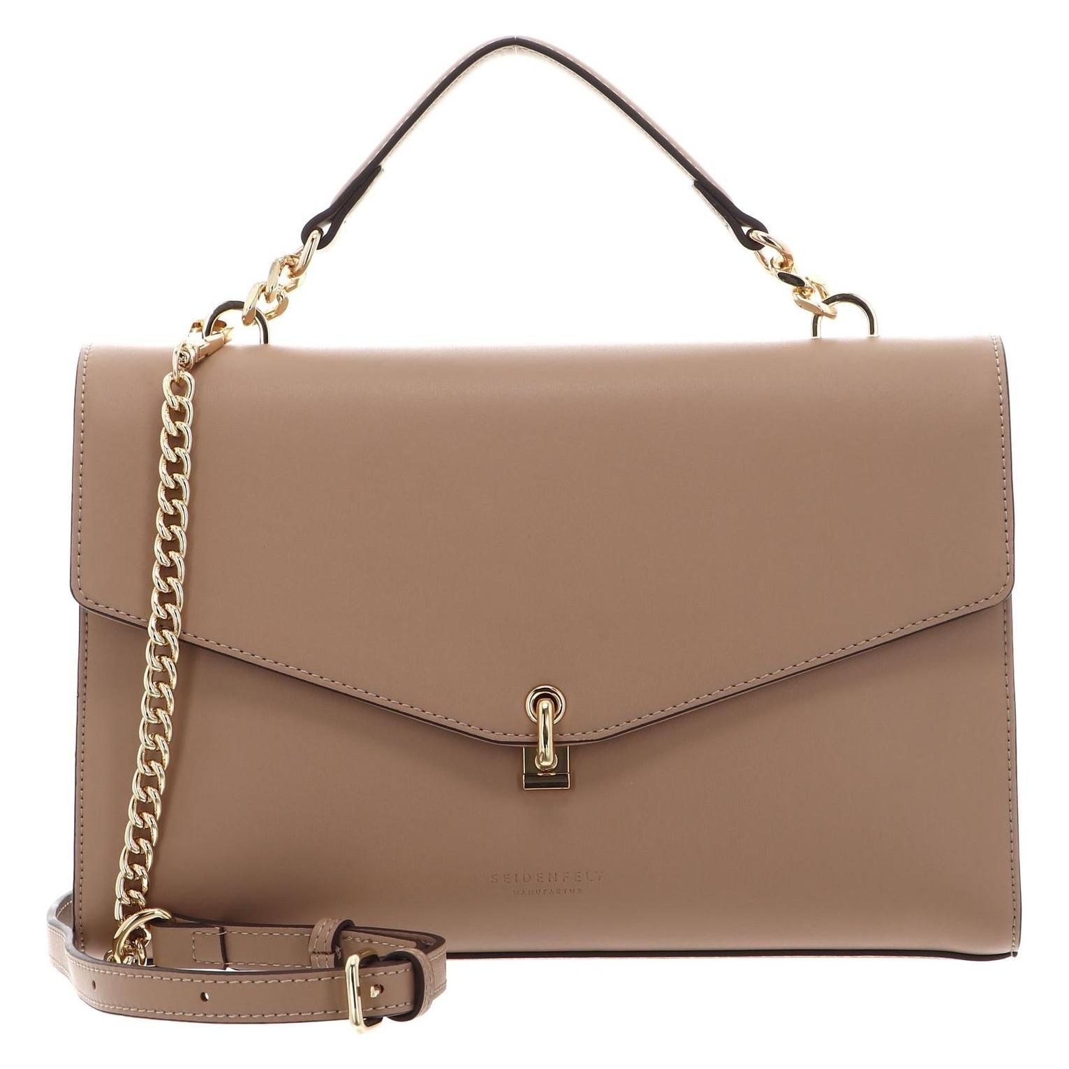 Seidenfelt, Damen, Handtasche, Kisa Handbag, Gold, Braun