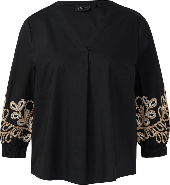 Immagine prodotto s.Oliver Bluse Popeline-Bluse mit Stickerei und 3/4-Ärmeln (34)