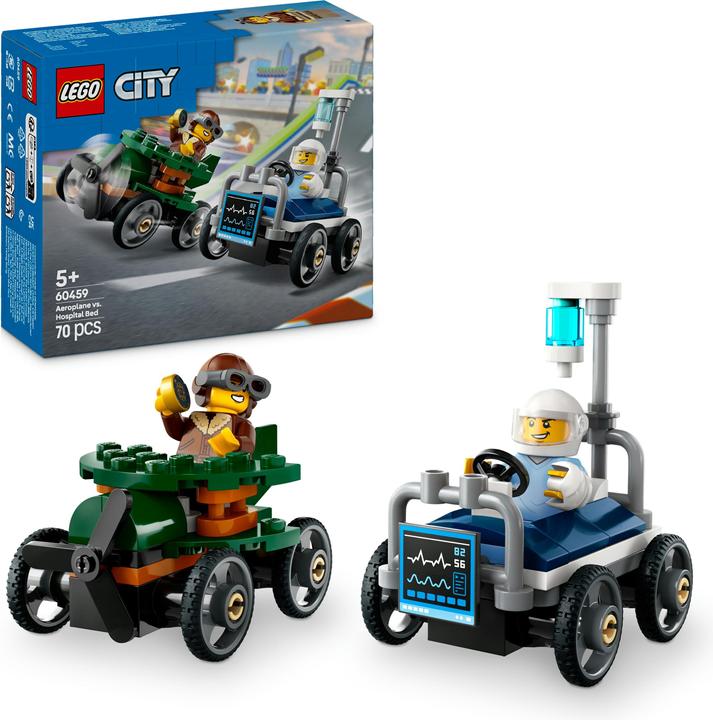 Produktbild LEGO Flugzeug vs. Krankenhausbett (60459, LEGO City)